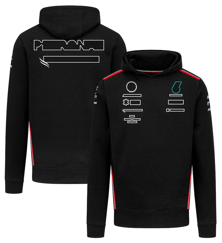 2023 F1 Hoodie Formula 1 Official Black Hoodie Sweatshirts New Season Team Uniform Racing Clothing Same Men's Loose Hooded Sweat