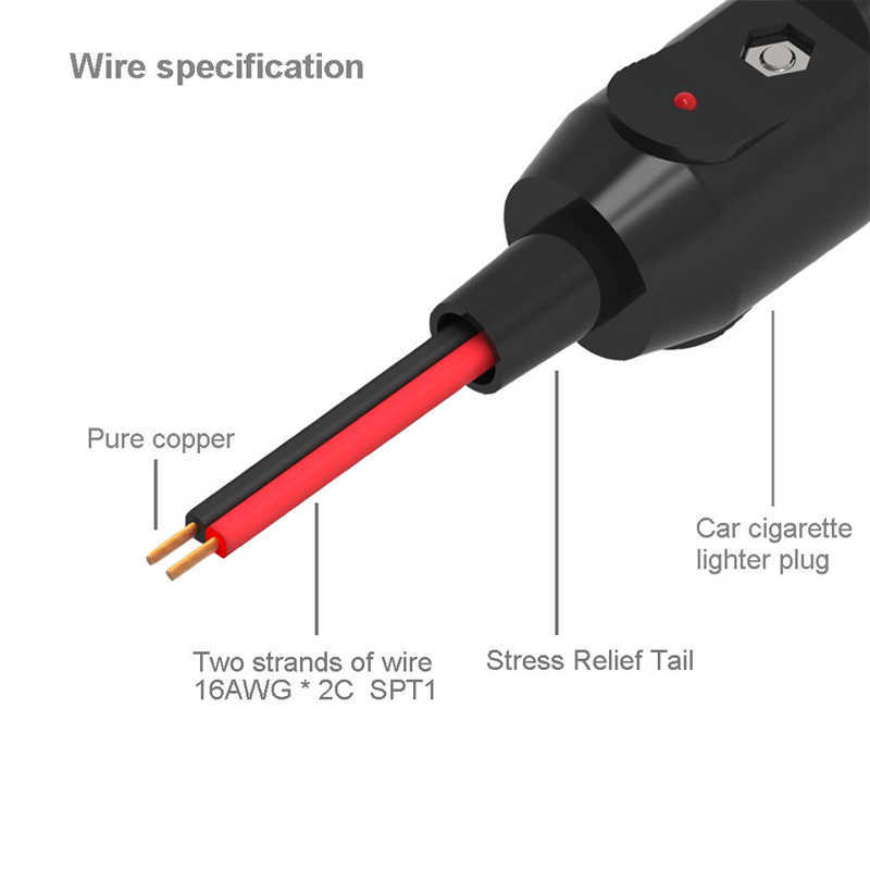 Cabo de extensão para acendedor de cigarro, 12v 10a, 2/5 metros, plugue macho para fêmea, cabo de extensão, interior do carro