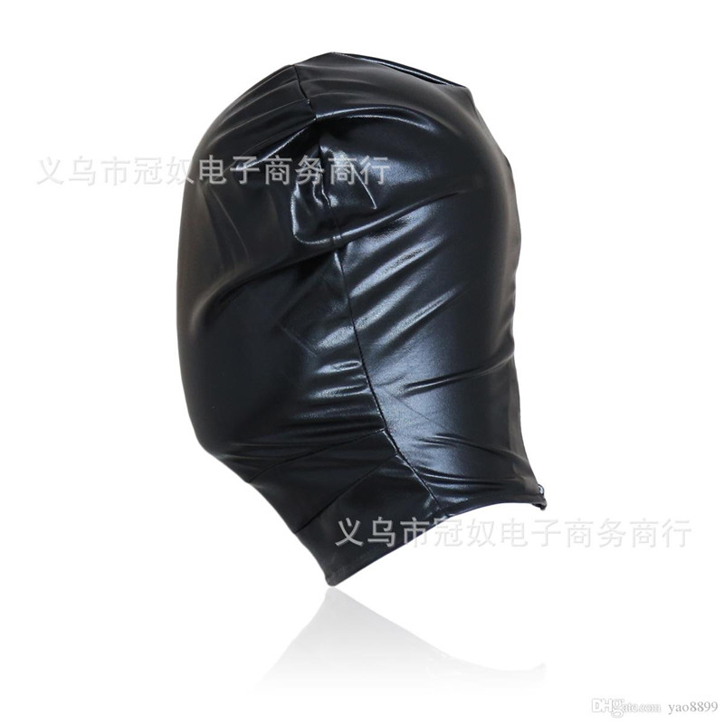 Cagoule de bondage en cuir de haute qualité, masque complet, masque facial fétichiste, jouets sexuels, jeu d'esclave sexuel pour adultes, dispositif de bondage Q8858318160