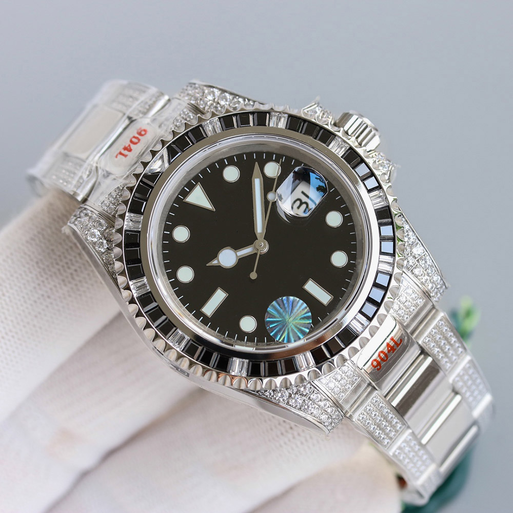 Diamond Mens Watch Automatic Mechanical 2836 Relojes de movimiento de 40 mm Mujeres de pulsera de negocios Montre de Luxe 904L Self-Wristwatch