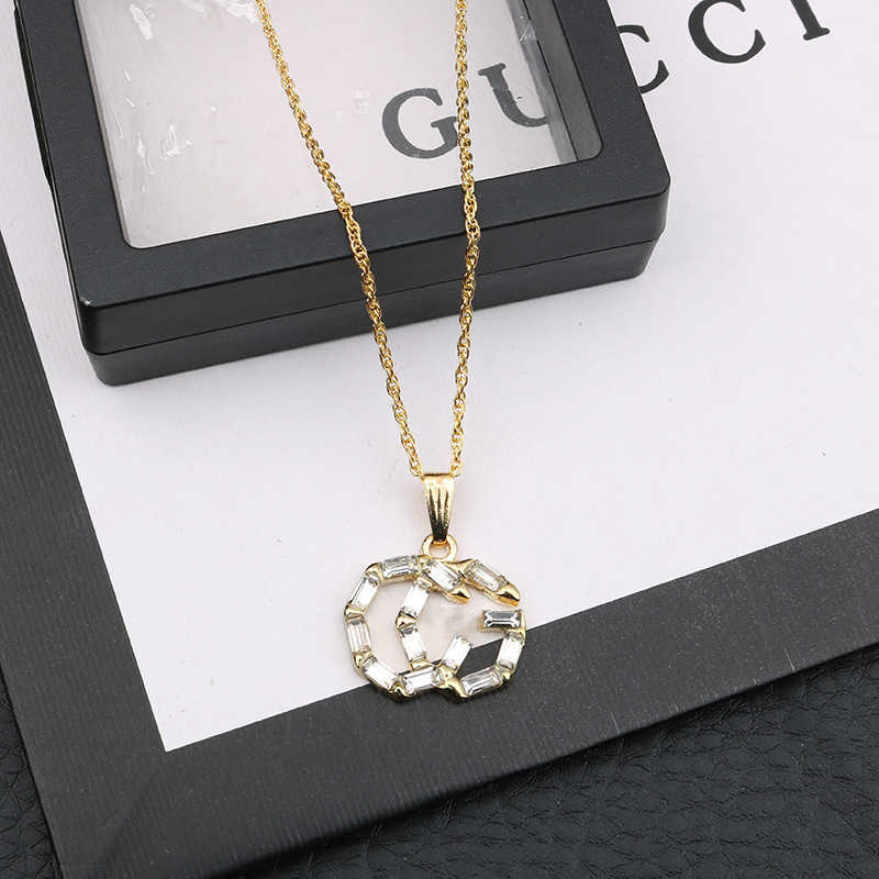 70% OFF 2023 Nouveaux bijoux de mode de luxe de haute qualité pour double collier femme grand diamant brillant personnalité polyvalent collier de style ins