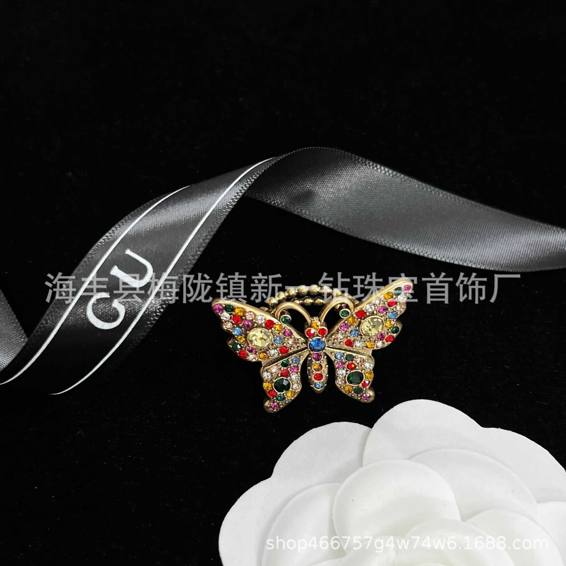 70% DI SCONTO temperamento colore caramella collana personalità braccialetto pieno di diamanti farfalla anello orecchino famiglia