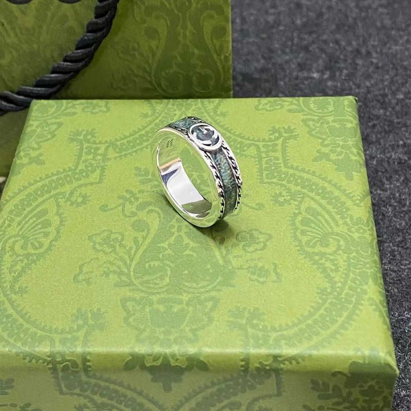 80% rabatt 2023 Nya lyxiga högkvalitativa modesmycken för sterling silver dubbel emalj av gammal älva kärlek orädd par ring alla hjärtans dag gåva