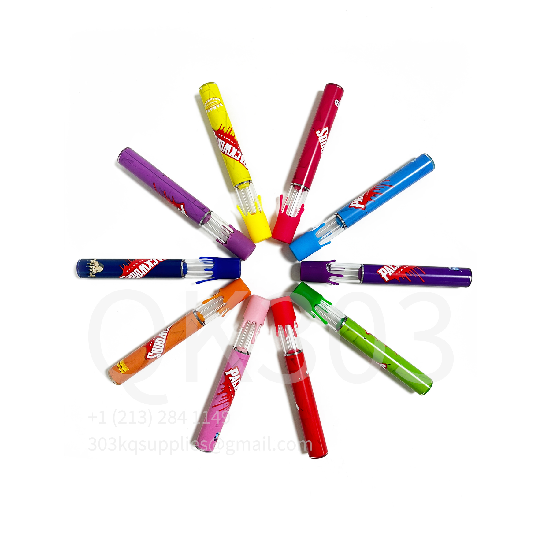 USA Stock Packwoods Einweg-Vape-Stifte aus Glas, wiederaufladbarer Akku, leerer Vape-Stift, 1 ml, Verdampfer mit Verpackung