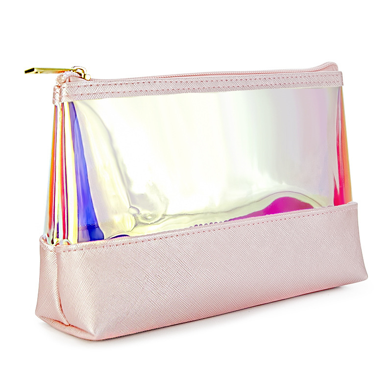 Holographic Makeup Bag Cosmetic Travel Bag Portable Waterproof Toiletries Bag Cosmetic Pouch Makeup Organizer for Women Girls