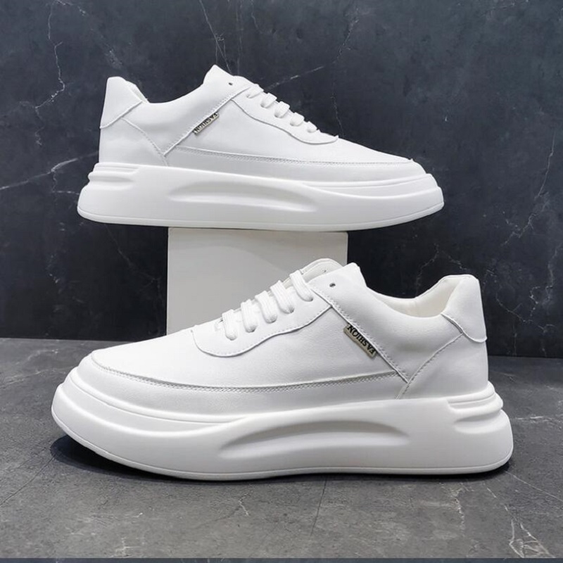 High Top Fashion Breathable Daily White Shoes Classic Wear Resitant Sneakers Hip Hop Thick Bottom Casual Sneakers D2A38