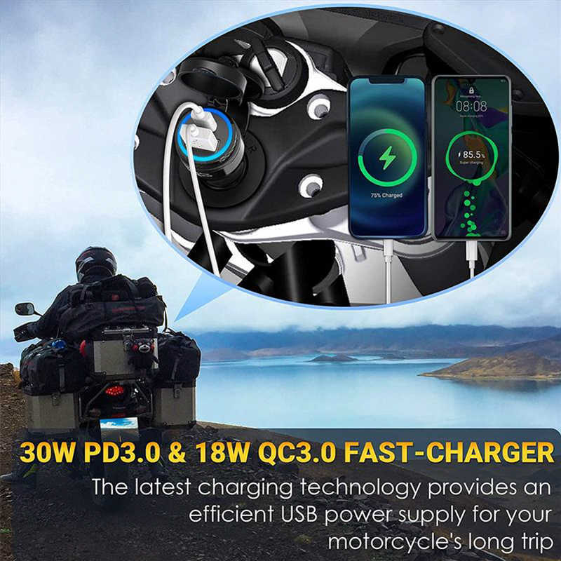 Nova fonte de alimentação universal de 30w alumínio USB PD Tipo C QC 3.0 Adaptador Fast Adapter Adaptador à prova d'água para soquete Plug DIN