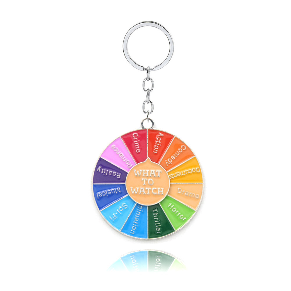 Color Wheel Keychain Can Rotate Personalized Daisy YES NO Keychain Pendant Gift Keyring