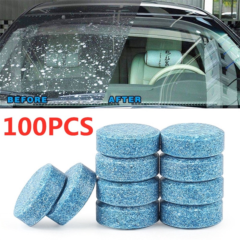 20/40/60/100pcs janela de carro lavar rodo Tablets efervescentes comprimidos de limpeza sólida Arruel de pára -brisa de pára -brisa de vidro fluido Limpeza de vidro