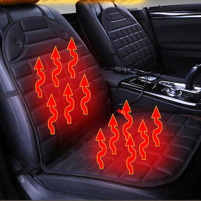 2024 12V Car Seat Heater Raw Silk Cushion Covers Electric Heated Car Heating Cushion Winter Seat Warmer Cover Car Accessories Winter Auto Seat Heating Pad