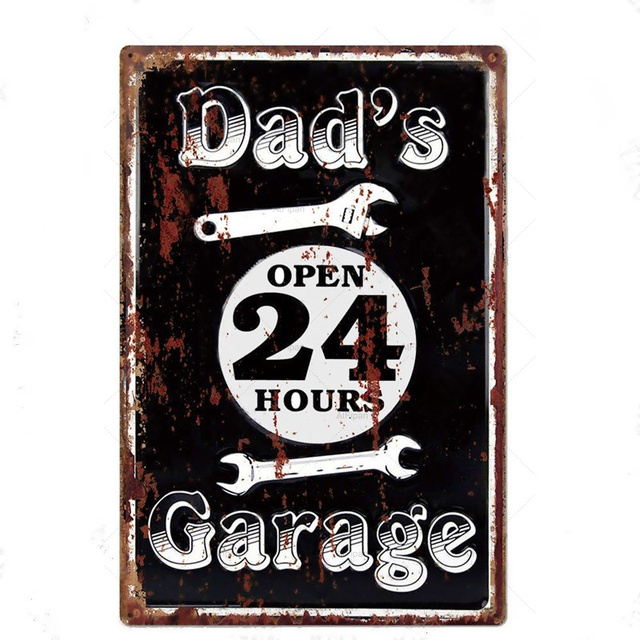 Babanın Garaj Metal Resim Aletim Kurallarım Demir Plaka Shabby Chic Duvar Dekor Bar Ev Sanat Motorlu Garaj Gaz Poster Kişiselleştirilmiş Sanat Dekor Boyutu 30x20cm W01