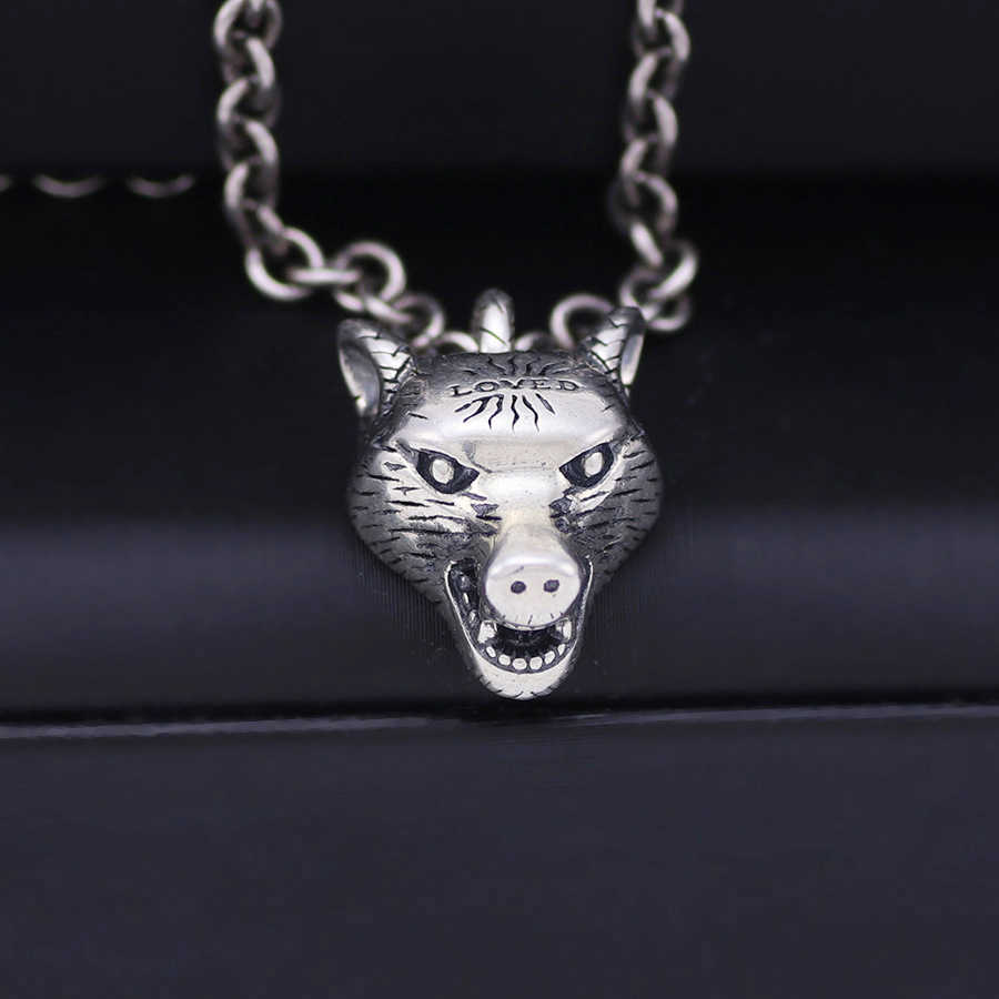 20% de desconto em 2023 novas jóias de moda de alta qualidade de luxo para a família Sterling Silver Silver Colar Temperament Wolf King Totem Tiger Gift Zodiac Sign