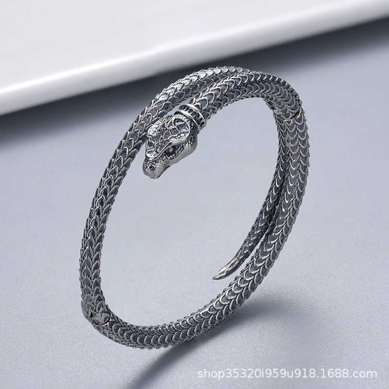Collezione di moda braccialetto 2023 Nuovi gioielli di moda di lusso di alta qualità braccialetto in argento tailandese Coda di serpente Amanti maschili e femminili Bracciale punk Bocca aperta Jewe