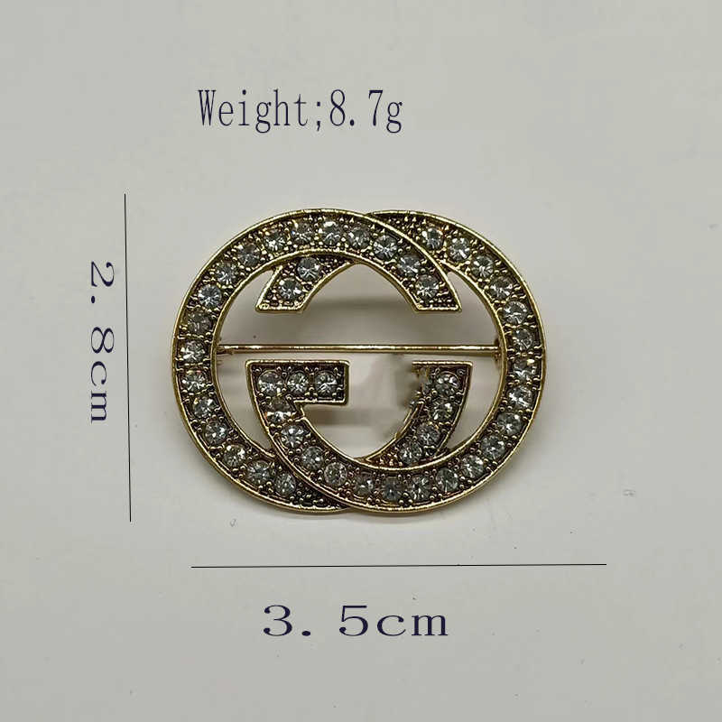 20% OFF 2023 New Luxury High Quality Fashion Jewelry for family antique gold double brooch female diamond suit coat sweater accessories corsage