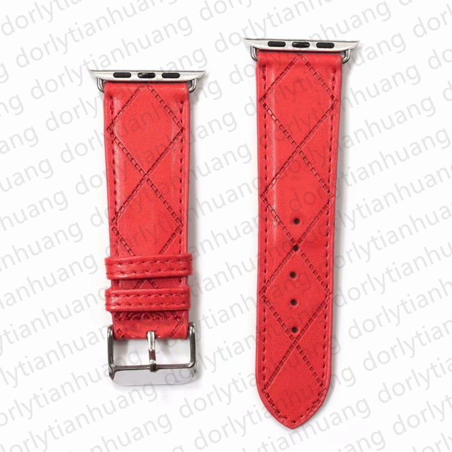 Designers Smart Watch Band Straps pour Apple Watch Series 8 7 5 6 9 3 4 SE Bands iWatch Bands 40 41 42 44 45 49 mm PU Leather Gaufrage C Pattern Bands Brassard Watchbands 2CC