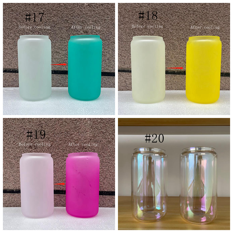 تسامي Tumblers 16oz Mason جرة شرب الكريات مع أغطية الخيزران والقش لطيف زجاجة ماء قابلة لإعادة الاستخدام كأس سفر شابير الصيف 20 تصاميم yg1227