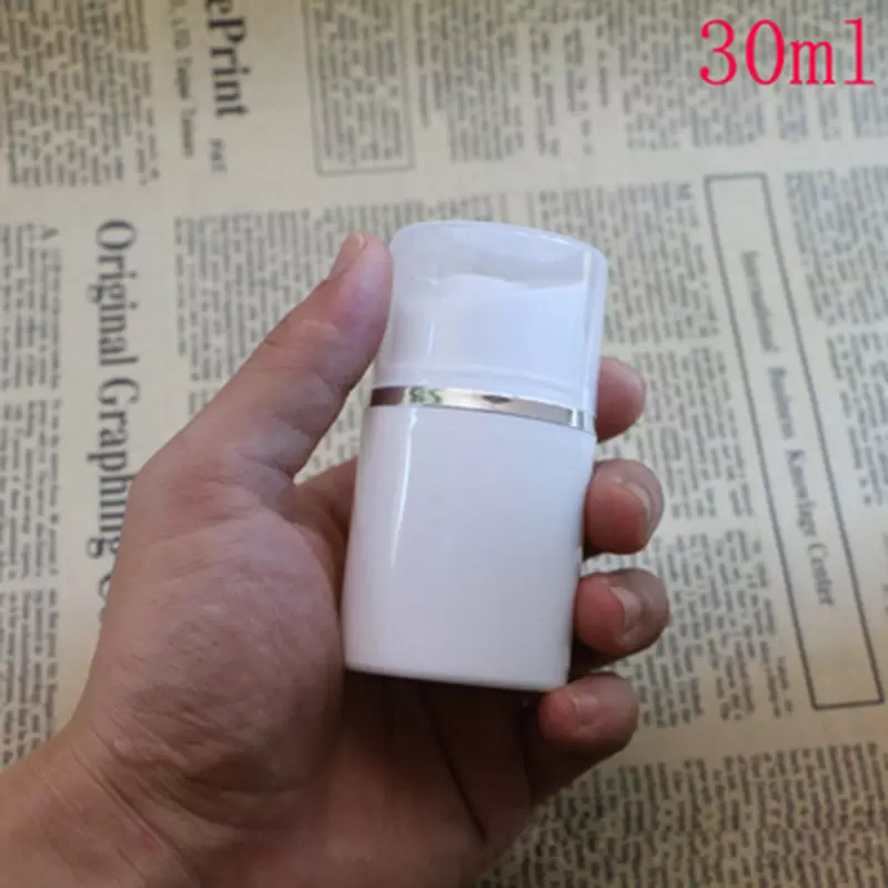 Packaging Bottles 30ml 50ml 80ml 100ml 120ml 150ml White Airless Pump Bottles Golden Line Plastic Bottle Vacuum Lotion Bottles