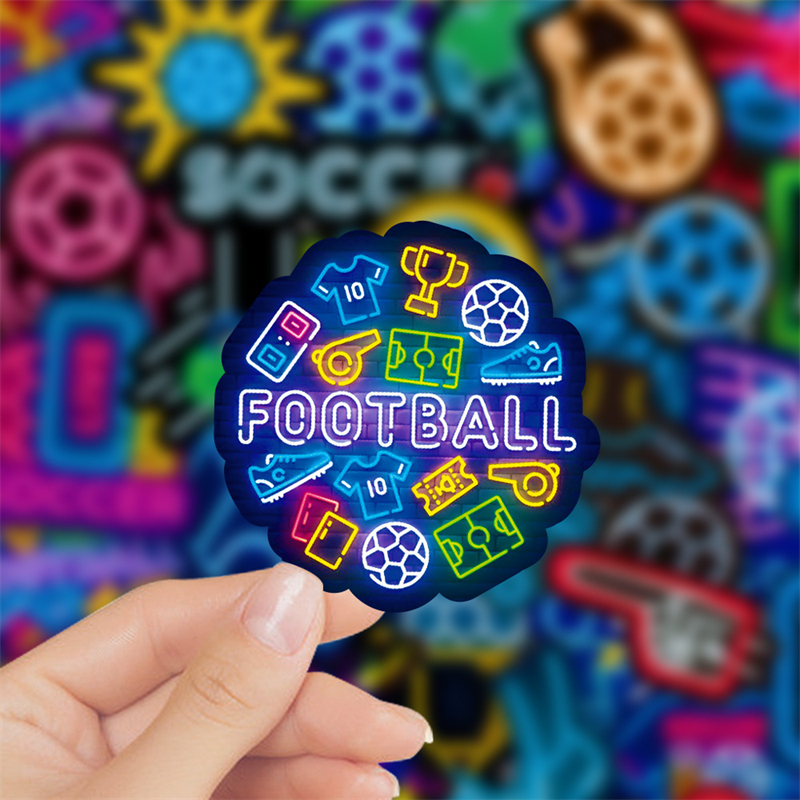 50шт Dazzle Neon Football Sticker