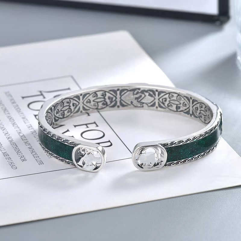 80% OFF 2023 New Luxury High Quality Fashion Jewelry for double interlocking enamel green love fearless tiger head fairy bracelet for male and female lovers