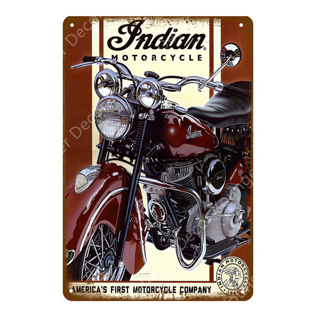 Retro amerykański klasyczny motocykl wystrój cyny metalowy znak Vintage metalowe płytki Home Bar wystrój garażu Cafe Pub dekoracyjne talerze Art blaszany plakat rozmiar 30x20cm w02