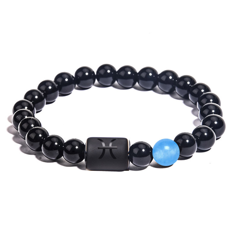 12 Sternzeichen Perlen Stränge Armbänder Für Männer Naturstein Perlen Kette Wrap Armreif Frauen Mode Geburtstag Party Schmuck Geschenk