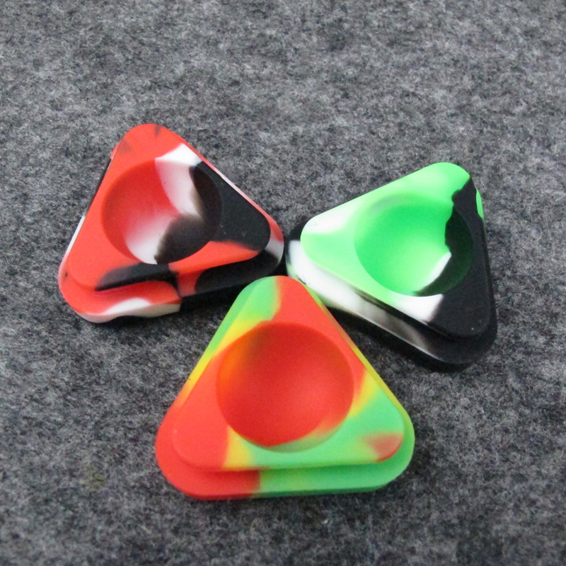 Triangle Silicone Container Packing Boxes Food Grade Small Rubber 1.5ML Nonstick Jars Dab Tool Storage Oil Multicolor Non-stick Wax Holder