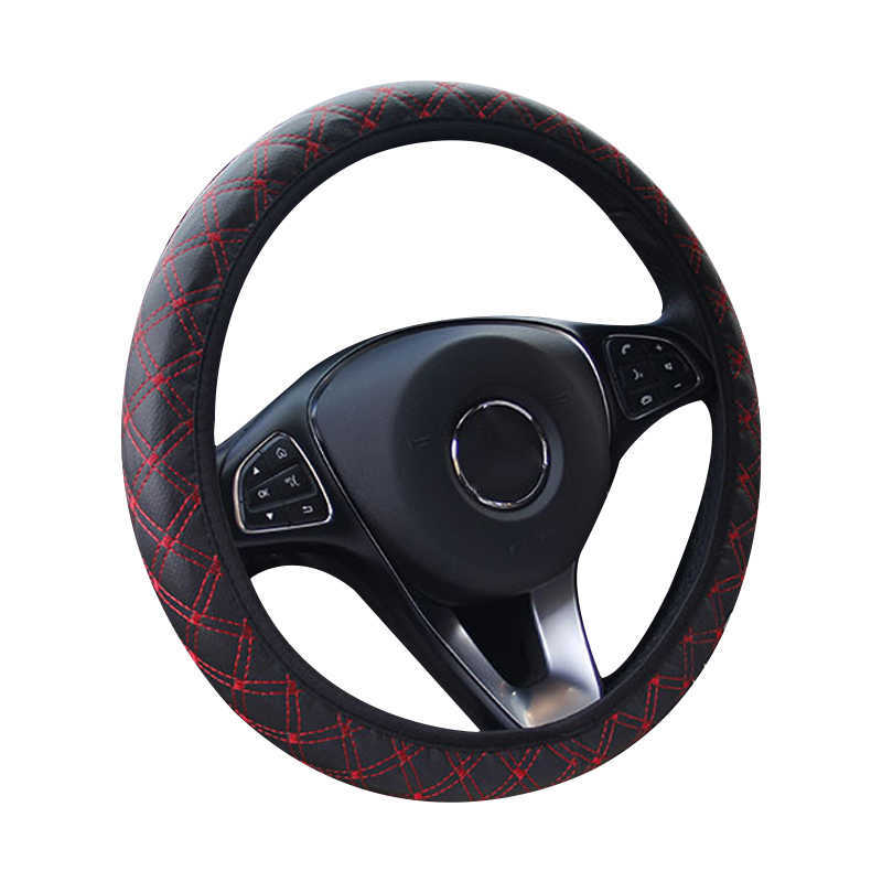 New Leather Steering Wheel Cover For Car No Filling Ring Universal Steering Wheel Cover For Car S For Lada-Largus For KIA-SORENTO For AUDI-A3