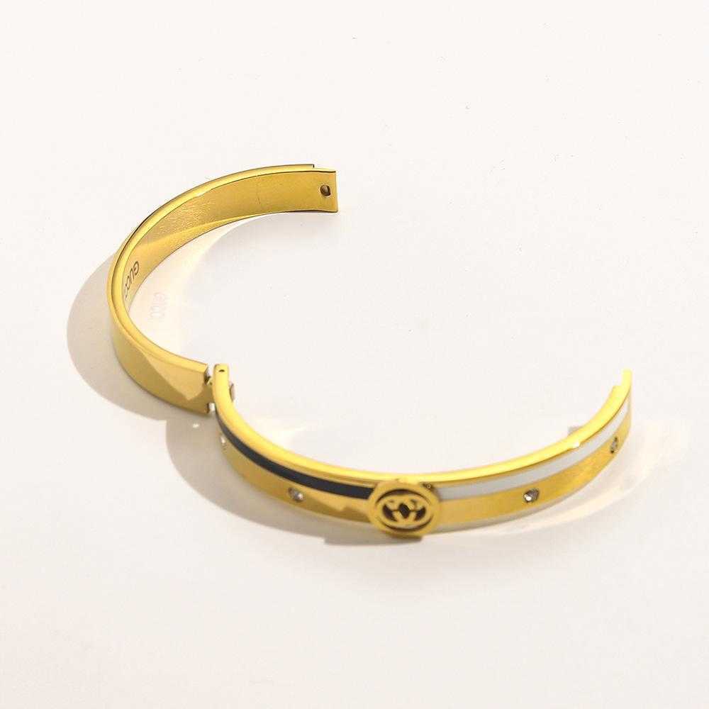 High quality luxury jewelry Stainless Enamel Buckle Women's ins Titanium Steel Stamp Bracelet