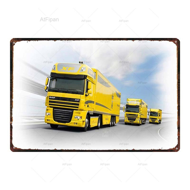 Vintage Truck Turs Signs Poster Parkeren Metaal schildertruck Retro borden Wall Bar Home Art Garage Decor Auto muurstickers gepersonaliseerd kunstdecoratie 30x20cm W01