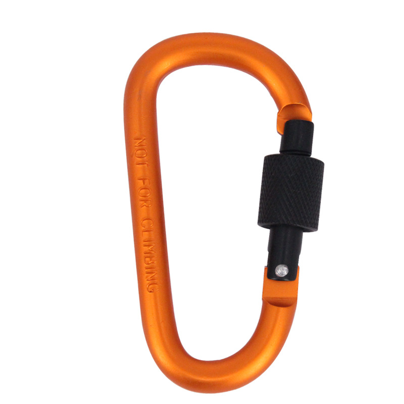 الألومنيوم carabiners التخييم في الهواء الطلق الفولاذ carabiner الألومنيوم سبيكة د المسمار قفل carabiner مقطع الخطاف المخيم مفتاح القفل المسمار قفل سميك ديم.