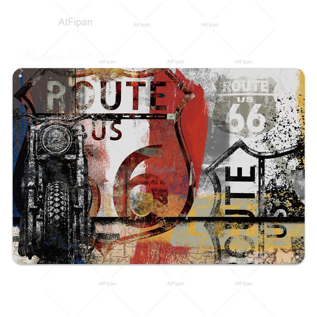 Route 66 Vintage Metallschild Route66 Blechschild Plakette Metall Vintage Retro Garage Wanddekoration für Tankstelle Bar Pub Club Männerhöhle personalisierte Kunstdekoration Größe 30 x 20 cm w01