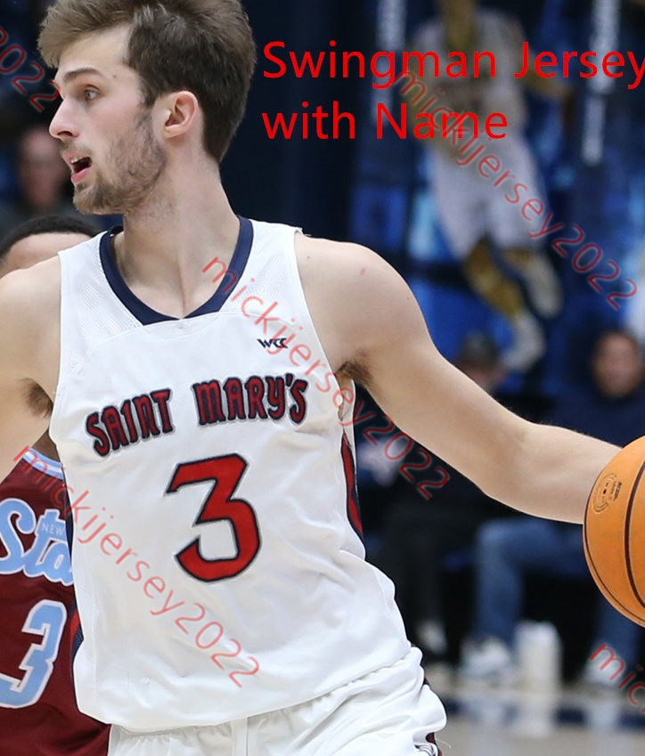 Saint Mary's Gaels Jersey Augustas Marciulionis Joshua Jefferson Mitchell Saxen Cade Bennett Kyle Bowen Camisas de basquete masculinas costuradas personalizadas Saint Mary's