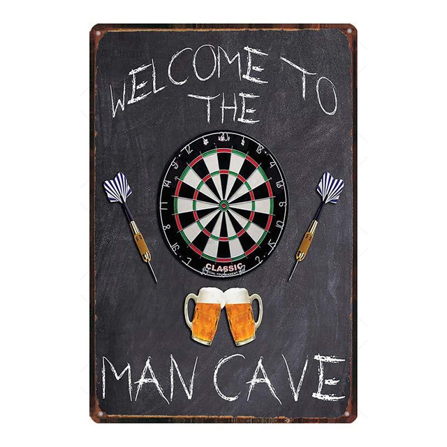 Vintage Man Cave Tin Sign Bears Metal Sign Poster Plaques métalliques pour mur Home Craft Cafe Music Bar Garage Décoration Vintage Poster personnalisé Art Decor 30X20CM w01