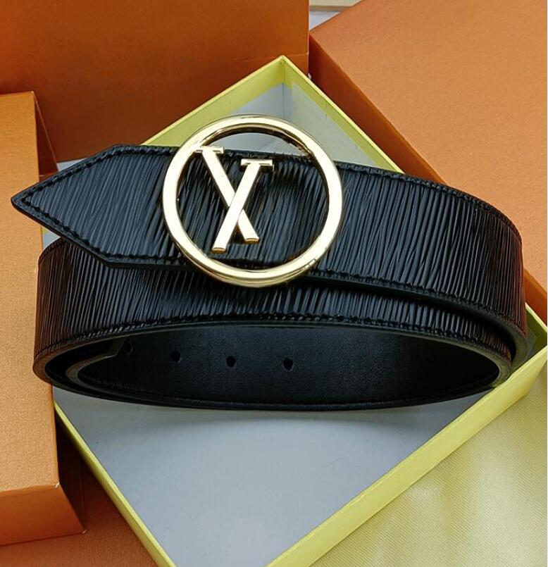 Cinturón de cuero de sarga Diseñador de cinturones de lujo para hombres Big Hebellle Chastity Top Fashion Fashion Allane 38 mm con caja