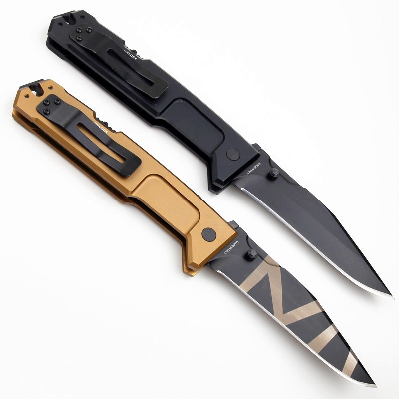 Nova chegada CK81 MPC Tactical dobring Knife N690 Titanium Coating Blade Aviation Handle alumínio