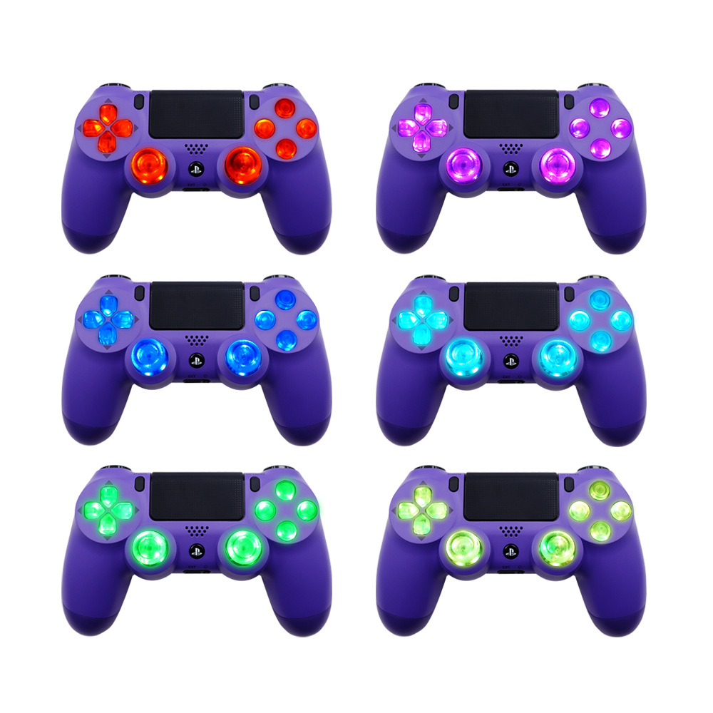 Wireless Handle Modified LED Light Panel Color Light Panel with Rocker Cap Cross Key ABXY Small Button for PS4/PS5 Controller