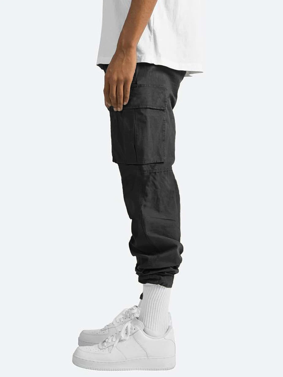 Mężczyźni Długie spodnie pieszki pieszki z 6 kieszonkowymi lekkimi swobodnymi luźnymi luźnymi workowatymi kombinezonami Sports Sports Outdoor Spodni plus size S-5xl
