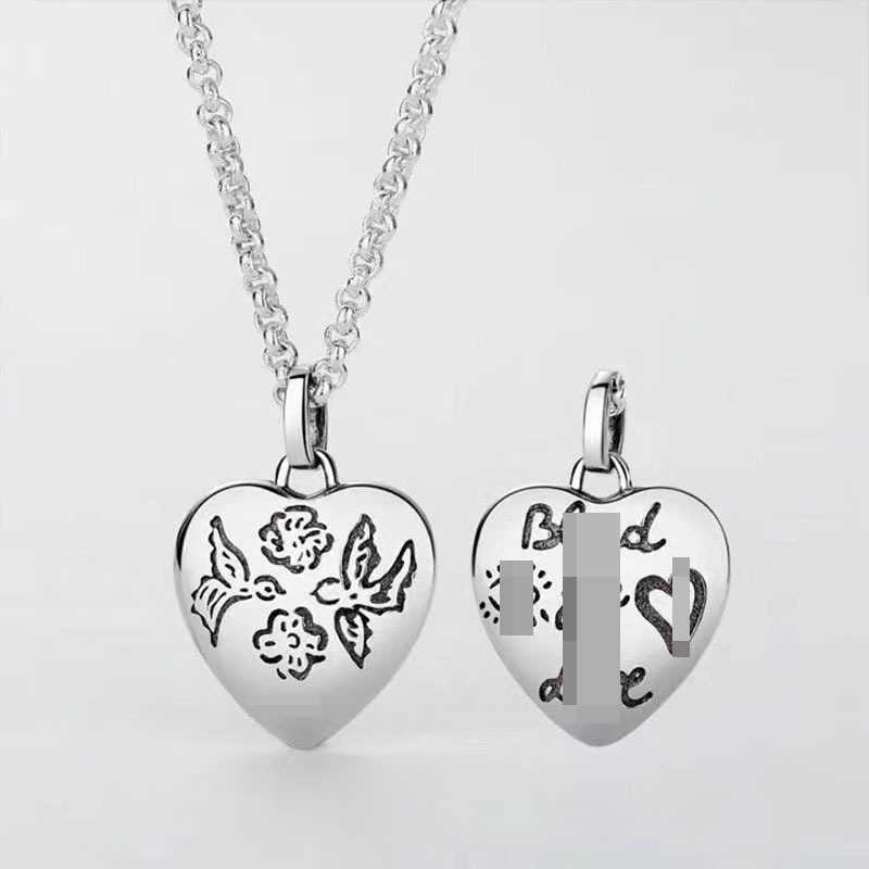 20% DI SCONTO 2023 Nuovi gioielli di moda di alta qualità di lusso collana di coppia versatile hip-hop con testa di tigre in argento sterling Love Fearless Flying Bird Heart