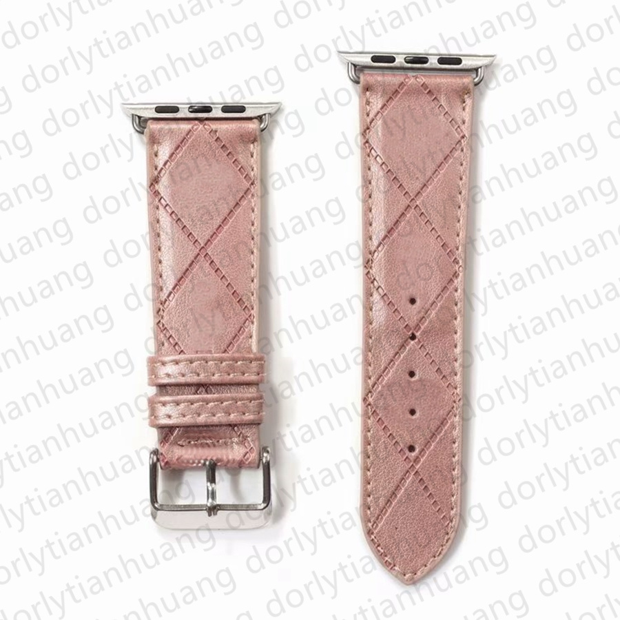 Designers Smart Watch Band Straps pour Apple Watch Series 8 7 5 6 9 3 4 SE Bands iWatch Bands 40 41 42 44 45 49 mm PU Leather Gaufrage C Pattern Bands Brassard Watchbands 2CC