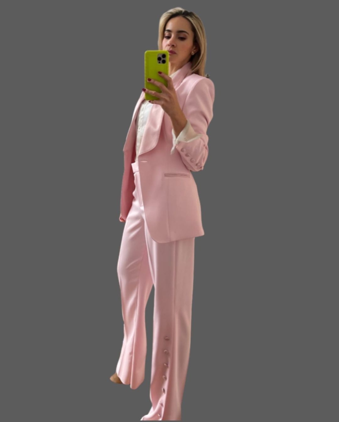 Summer Hot Pink Women Women Sites Ternos personalizados Celebridades Lady Blazer Sets Prom Wear Formal para Casamento 2 Peças Casaco e Calças