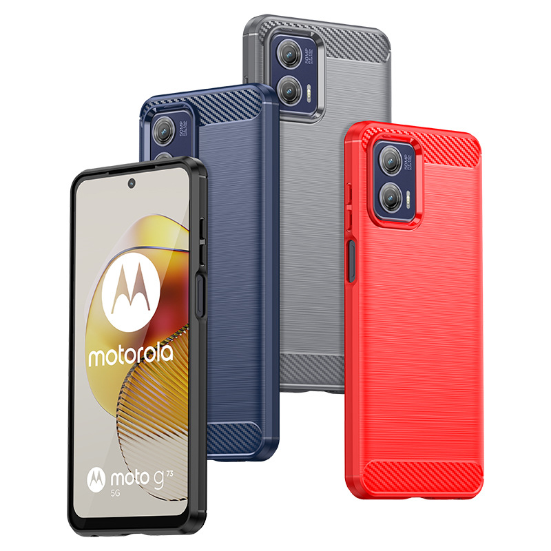 Moto E13 2023 G53 G 5G 엣지 G13 G23 G73 Power S30 Pro X30 X40 충격 방지 커버 용 탄소 섬유 소프트 TPU 케이스