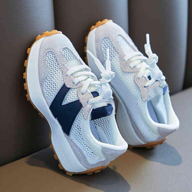 kids shoes baby Designer Sneakers Spring summer Children Outdoor Sport Leather Breathable lace-up patchwork Shoes Boys Kid Girls Small Waist Casual popular Sneaker