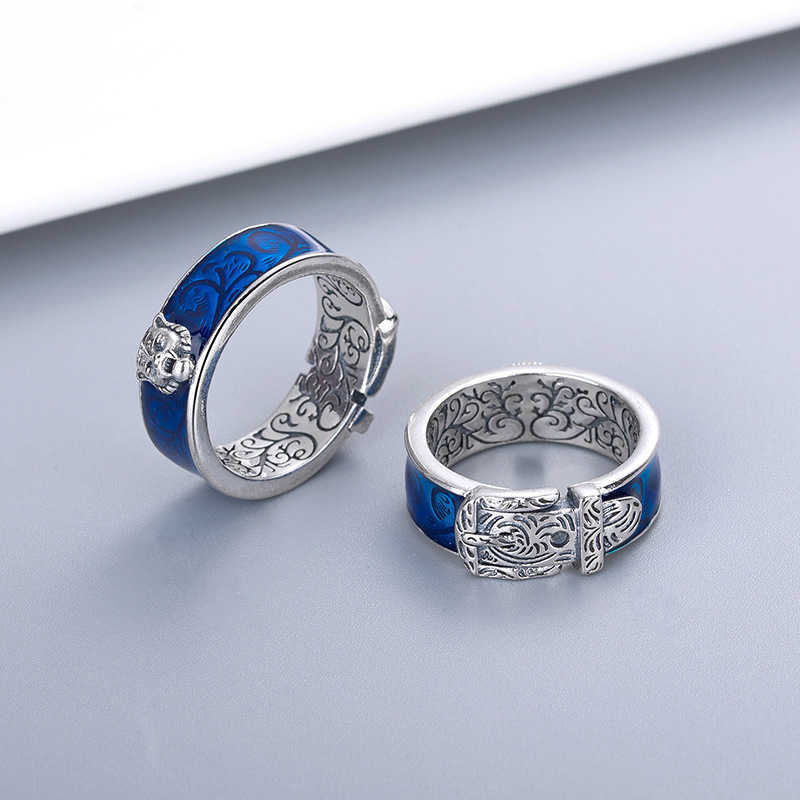 Sconto del 20% su tutti gli articoli 2023 Nuovi gioielli di moda di lusso di alta qualità la nuova stessa coppia di anelli in argento tailandese uomini e donne coreani giapponesi