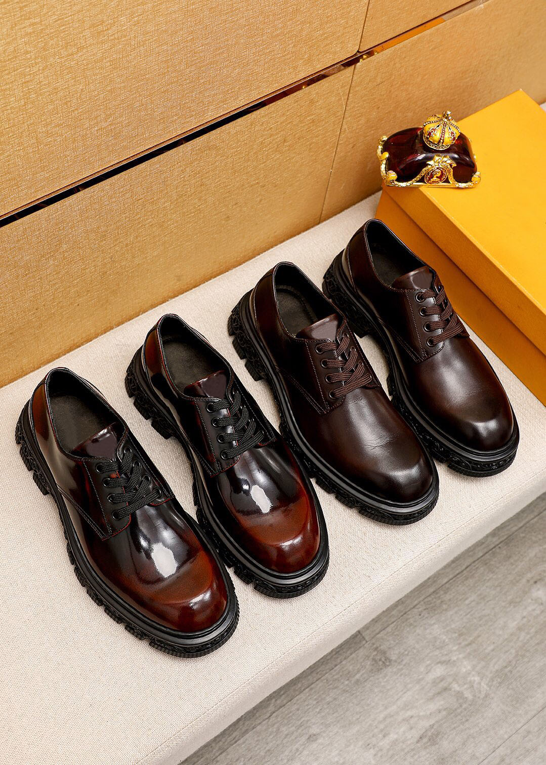 2023 herres designer klänningskor hög kvalitet äkta läderplattform oxfords manliga märke formella företag casual skor storlek 38-45