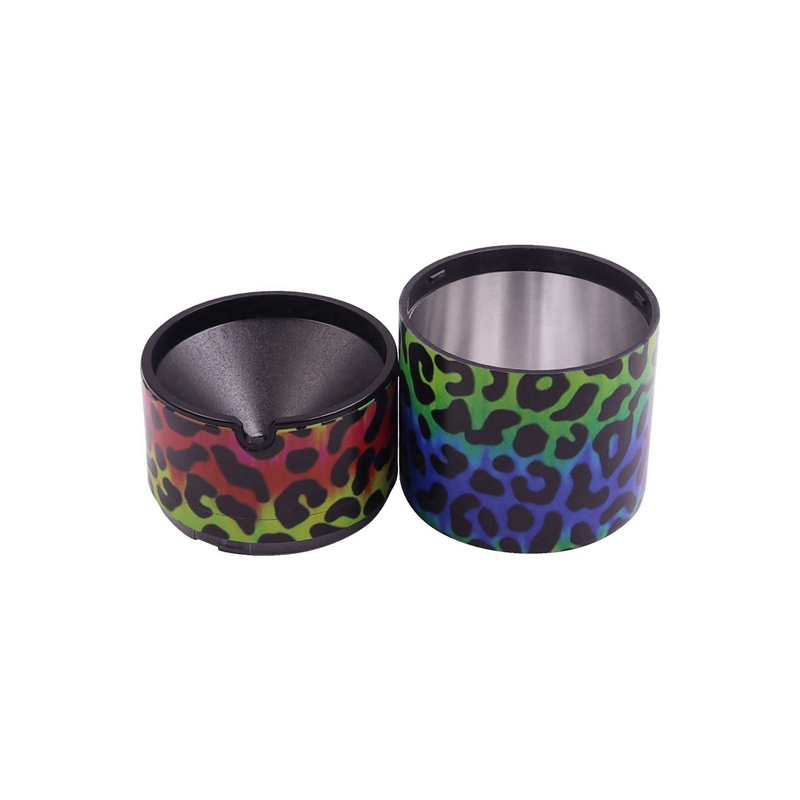 Colorful Smoking Ashtray Herb Tobacco Cigarette Holder Portable Rotate Automatic LED Decorate Lighting Innovative Design Funnel Hole CAR Ashtrays Container