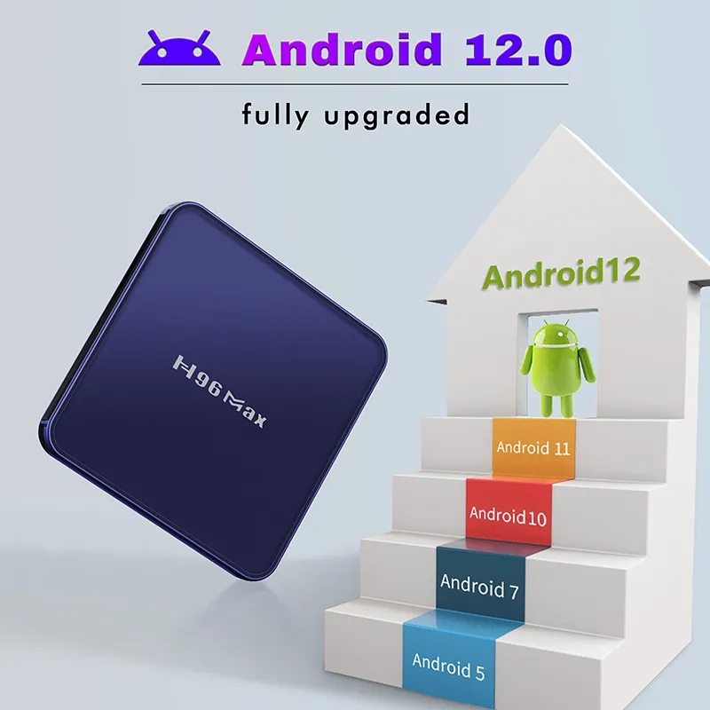 H96 MAX V12 Android 12 Smart TV Box RK3318 4G 64GB 32G 4K Dual WiFi BT Player H96MAX TVBOX SET TOP Box 2GB 16GB