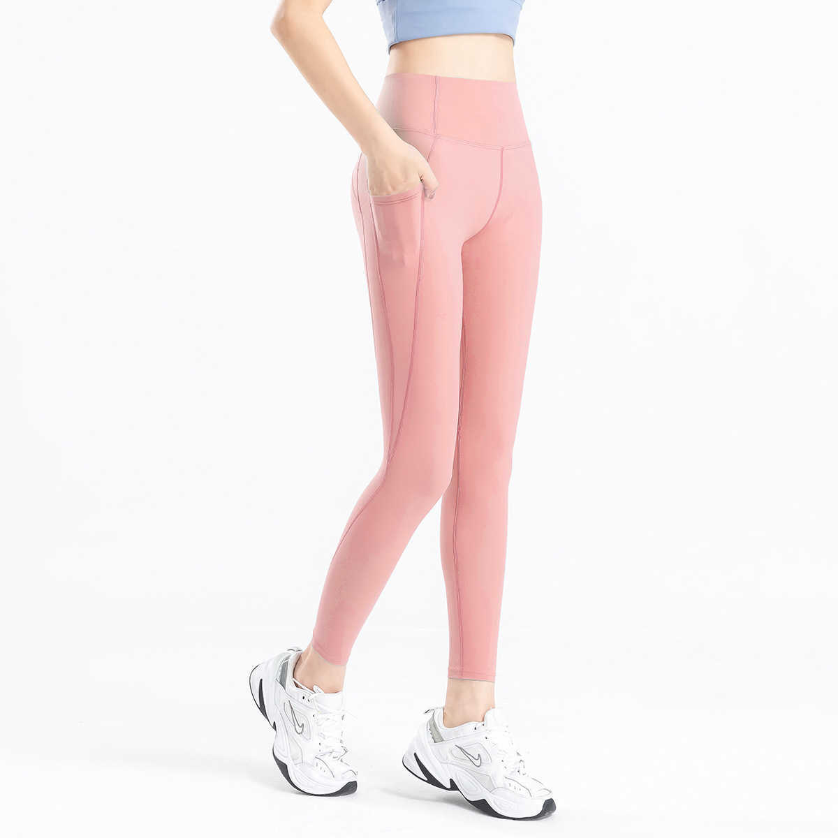 Tuta da donna Leggings Yoga Pantaloni da palestra da donna Pantaloni a vita alta Pantaloni da yoga Collant sollevamento fianchi abbinati Tasche laterali Pantaloni elasticizzati Pantaloni da jogging da donna ad asciugatura rapida