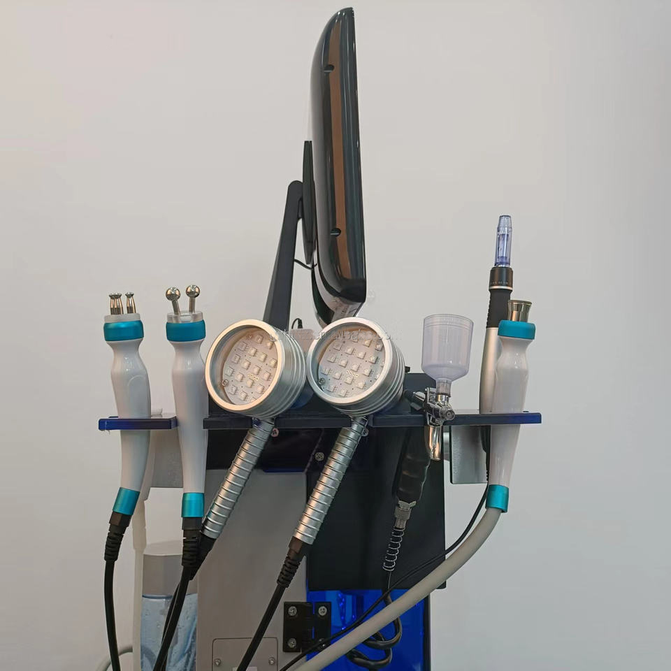 Professaional Hydro Skin Facial Microdermabrasion Machine 14 in 1 Skin Lifting High Frequency Ultrasound BIO Water Dermabrasion Moisturizer Machine