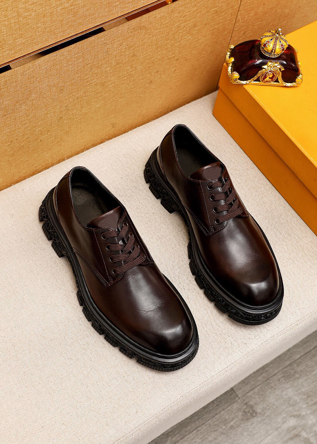 2023 Chaussures habillées de créateurs pour hommes de haute qualité en cuir véritable plate-forme Oxfords marque masculine formelle chaussures décontractées d'affaires taille 38-45