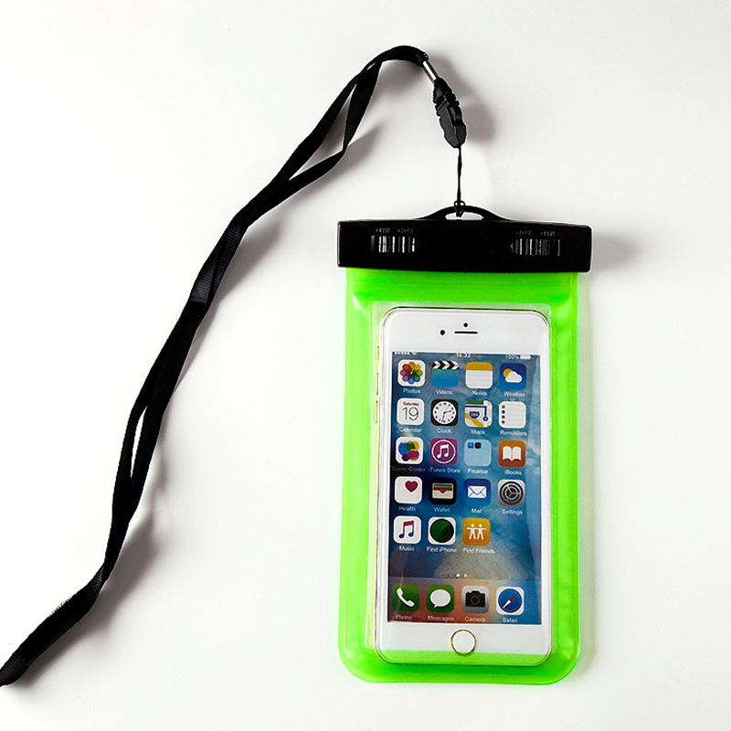 Le téléphone imperméable de PVC enferme le sac avec le sac transparent d'Imperméables de plage de plongée de longe